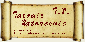 Tatomir Matorčević vizit kartica